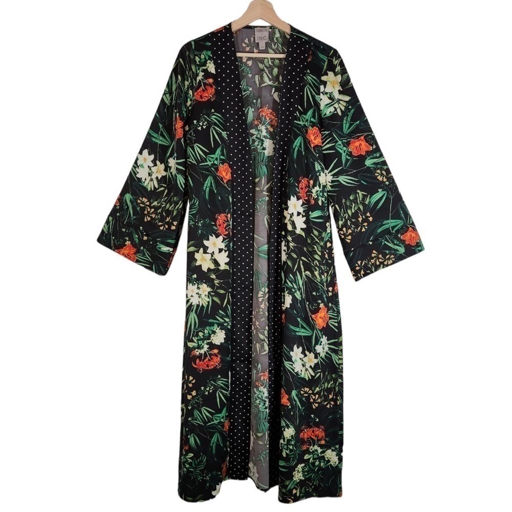 Jeannie Mai INC Printed Duster Cardigan Kimono Size Small